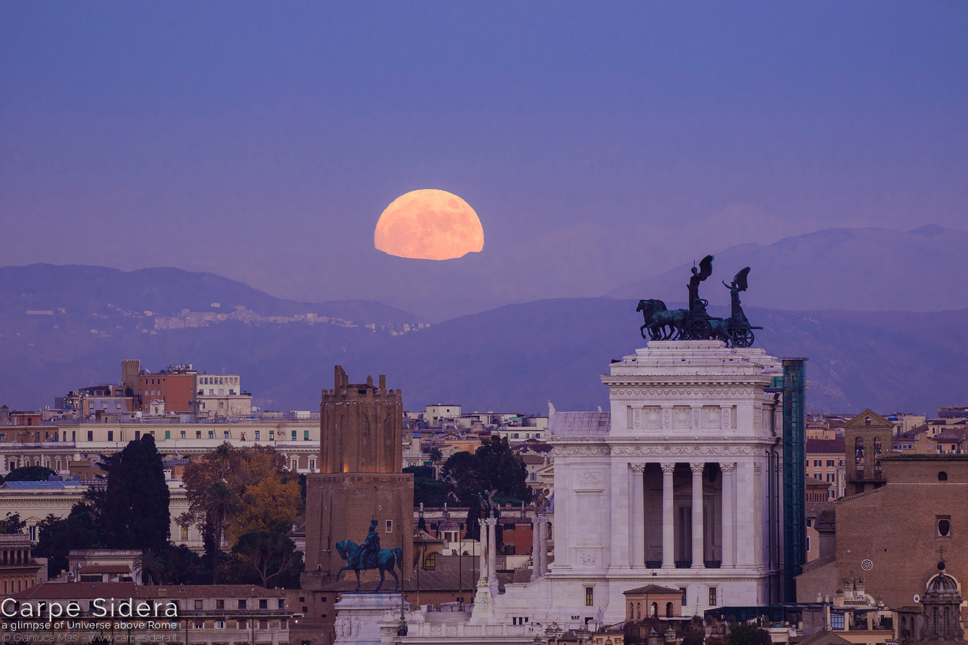 1. The 13 Dec. 2016 full Moon at perigee ("Supermoon") looms above the Altar of the Fatherland in Rome.