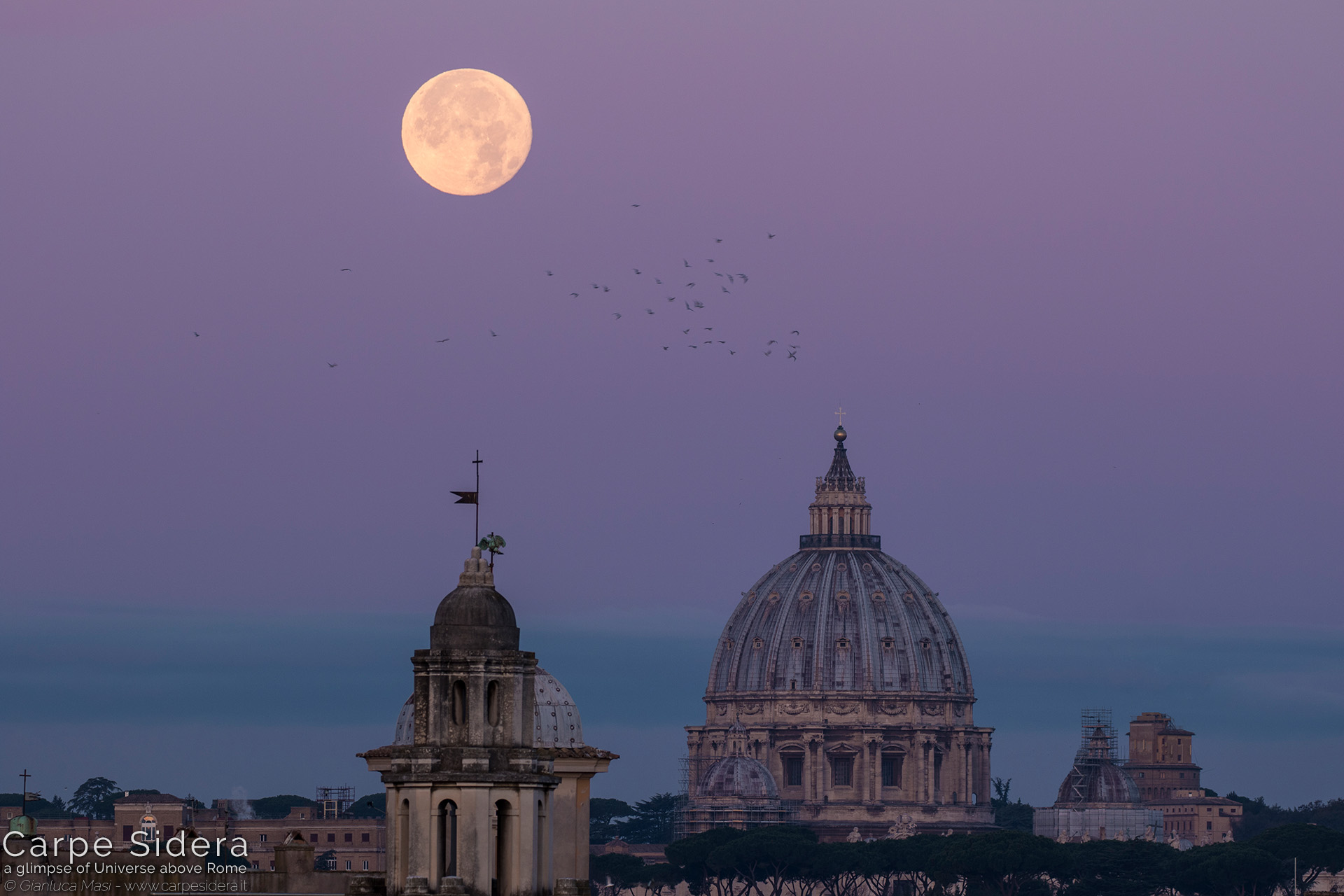 9. The 4 Dec. 2017 full Moon at perigee ("Supermoon") looms above the dome of St. Peter's, at dawn.