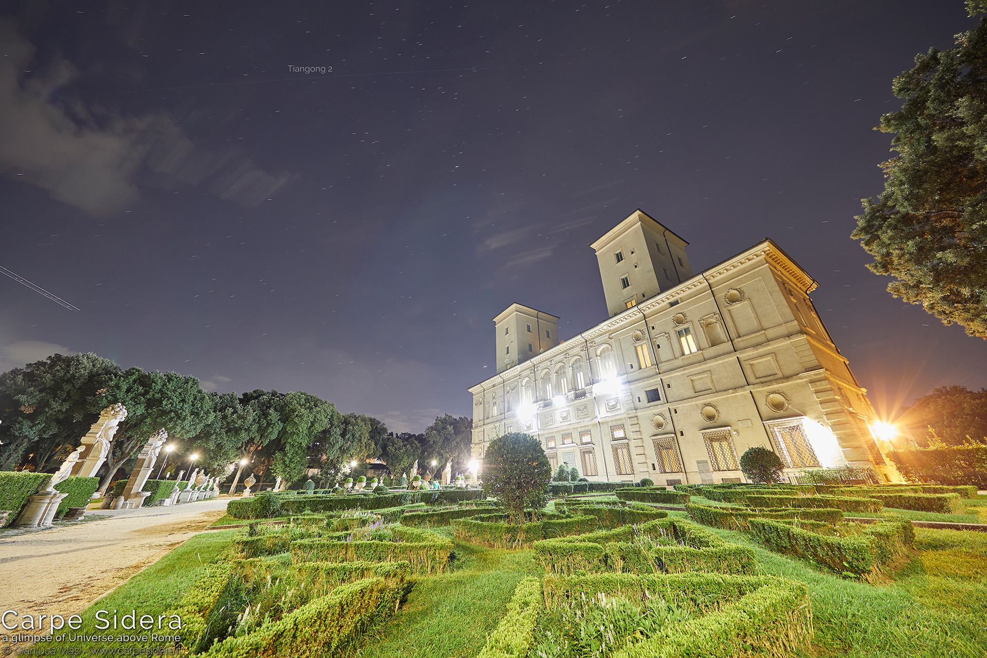 24. The Tiangong 2 Chinese space station passes above Galleria Borghese.